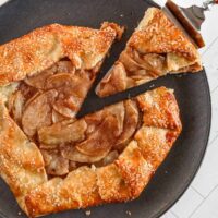 Sliced apple galette.