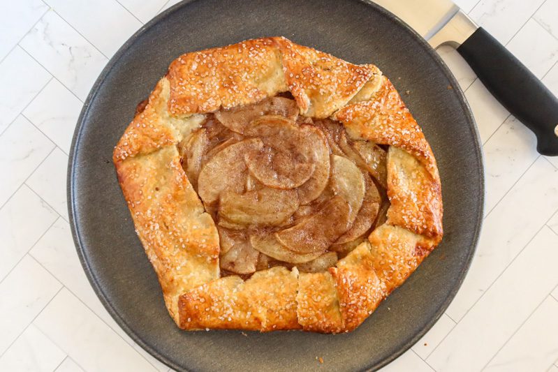 apple galette on a plate