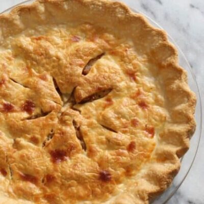 a whole homemade apple pie