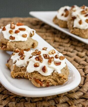 apple raisin cookies on a plate