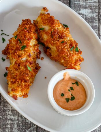 chicken strips with bacon cheddar coating