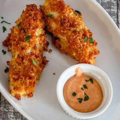 chicken strips with bacon cheddar coating