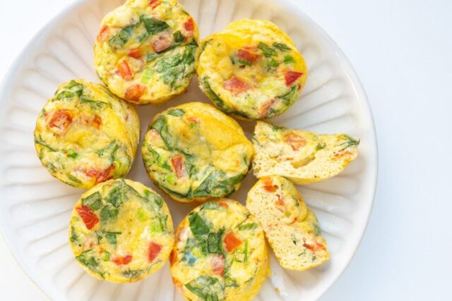 A plate of baked egg bites