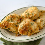 baked chicken with garlic parmesan breadcrumb coating