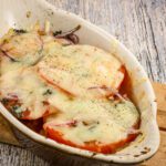 a fresh tomato gratin with fontina cheese