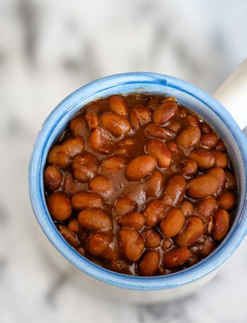 baked yellow eye beans in a bowl