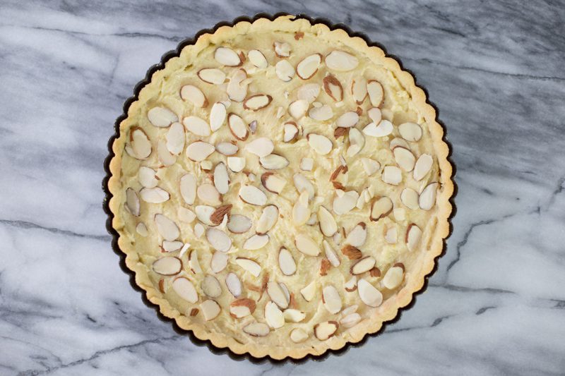 classic bakewell tart ready to bake