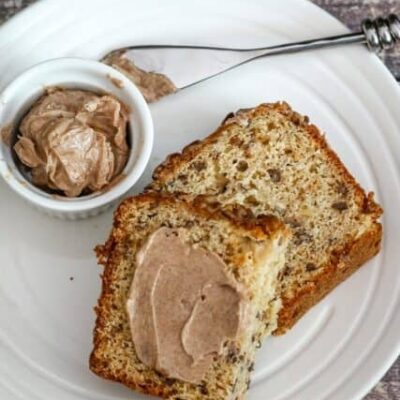 slices of banana bread with cinnamon butter