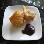 chicken wonton appetizers with barbecue sauce