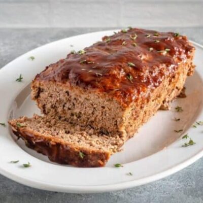 platter with bbq meatloaf