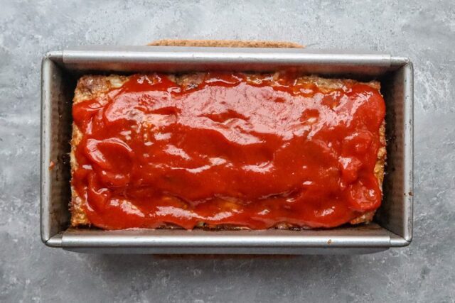 Meatloaf glazed in the loaf pan
