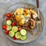 beef and potato casserole on a plate