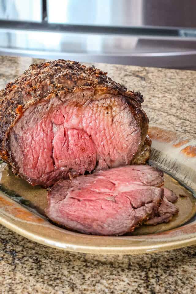 Succulent roasted beef tenderloin with a seasoned crust.