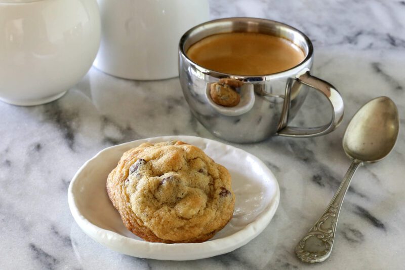 best ever chocolate chip cookies with espresso on the side