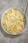 a serving bowl with classic creamy coleslaw for classic-recipes.com