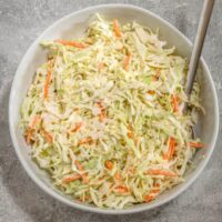 a serving bowl with classic creamy coleslaw for classic-recipes.com