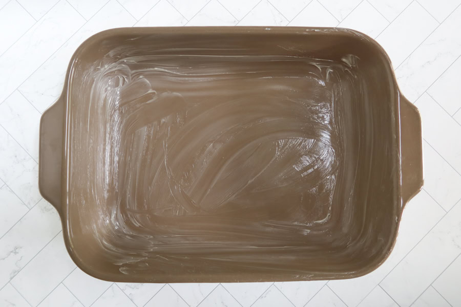 Prepared baking dish.