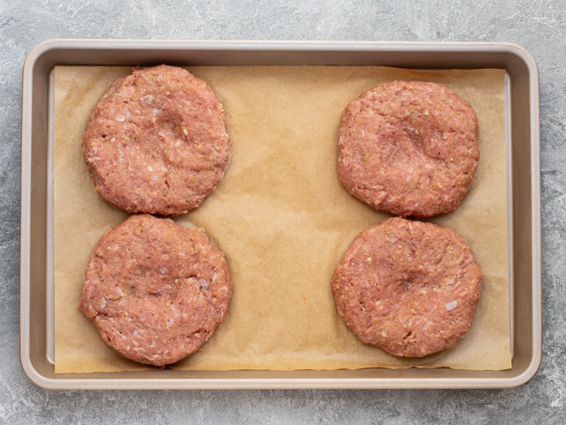 shaped turkey burgers ready to cook