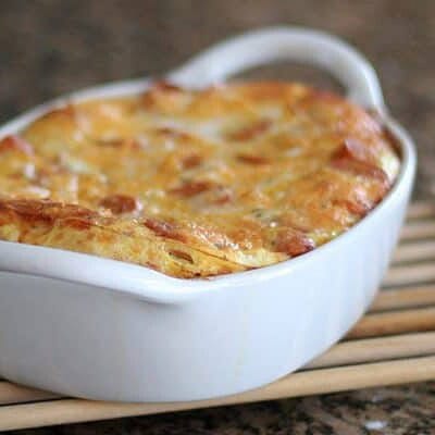 breakfast souffle with sausages