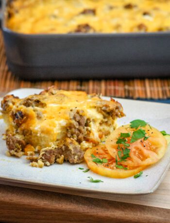 plate with breakfast casserole