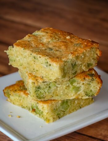 stack of broccoli cornbread