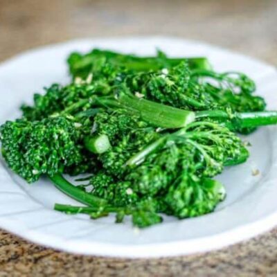 broccolini on a plate
