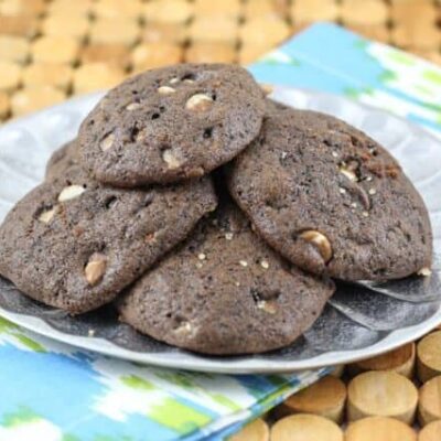 brownie drop cookies on a plate