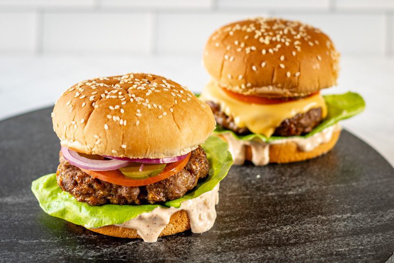 brilled burgers on sesame buns with chipotle mayonnaise/sauce/aioli