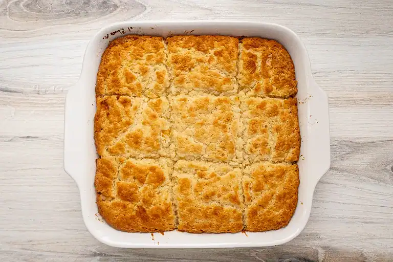 Golden baked casserole with a crispy top layer.