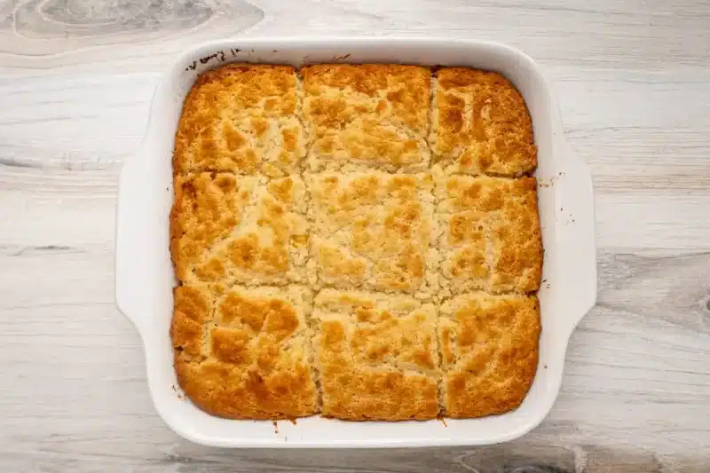 Golden baked casserole with a crispy top layer.
