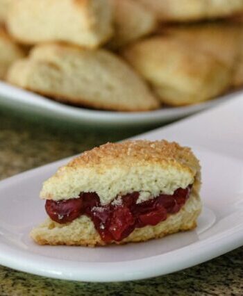 buttermilk scones with cherry jam