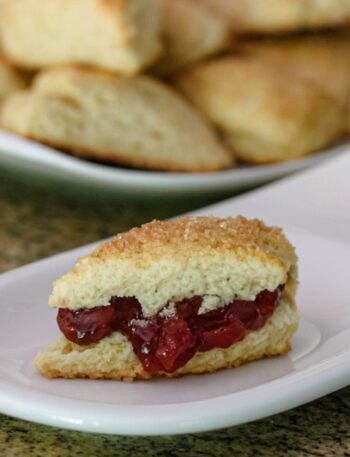 buttermilk scones with cherry jam
