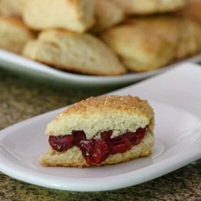 buttermilk scones with cherry jam