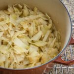 braised cabbage in a dutch oven