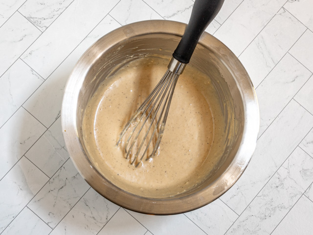 Caesar salad dressing prep