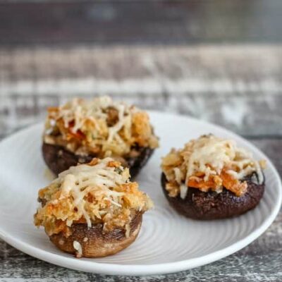 stuffed mushrooms on a plate