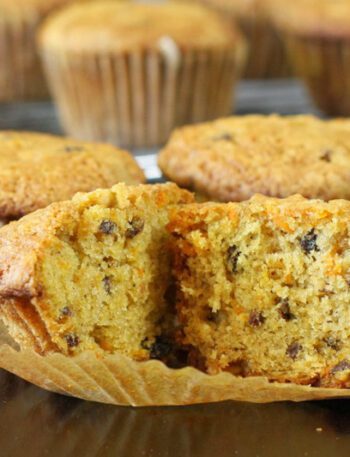 carrot muffins with raisins and walnuts