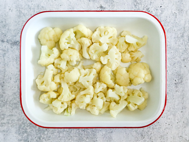 cauliflower cheese prep