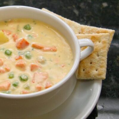 salmon chowder made with fresh salmon