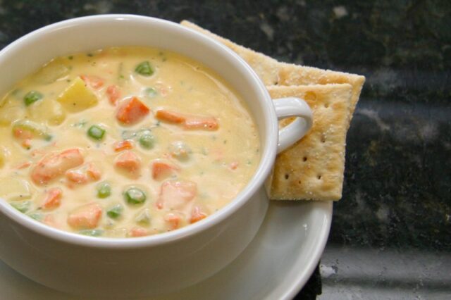 salmon chowder made with fresh salmon