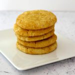 a stack of chewy sugar cookies