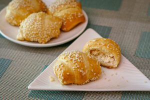 chicken crescent roll bites on a plate