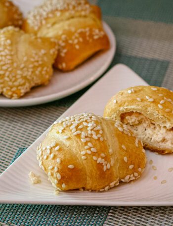 chicken crescent roll bites on a plate