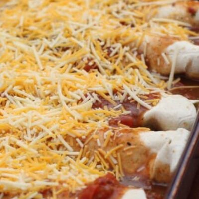 chicken enchiladas ready to bake
