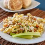 chicken and pasta casserole with ham and swiss cheese