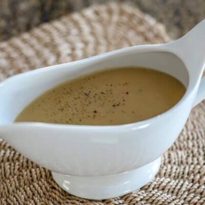 quick gravy in a gravy boat
