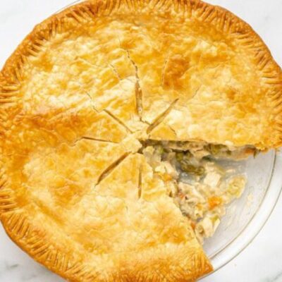 best chicken pot pie with top crust and chicken filling