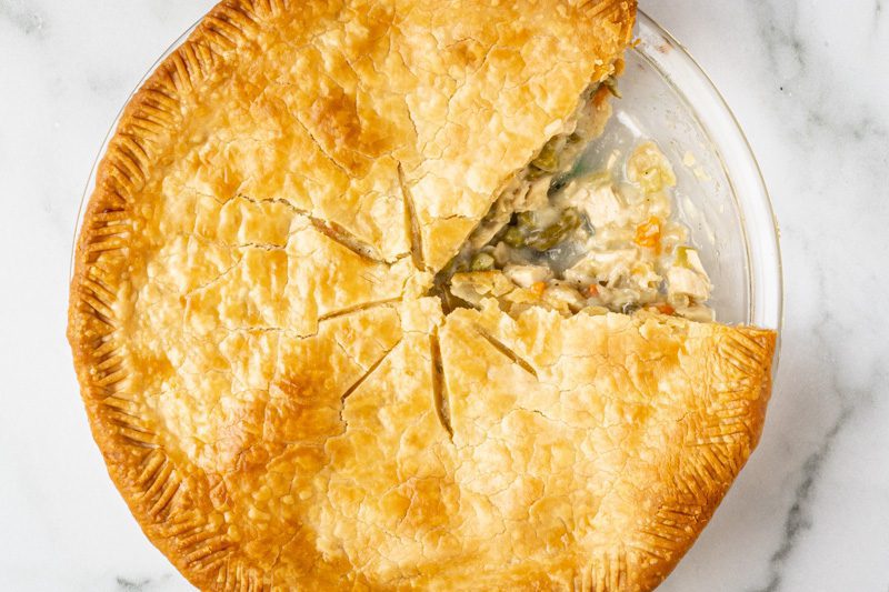 my best chicken pot pie with a slice removed