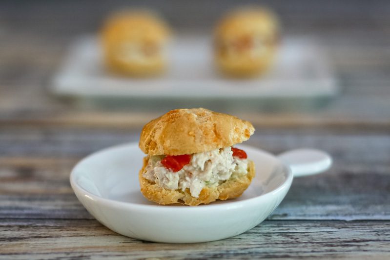 choux pastry puff with chicken salad filling