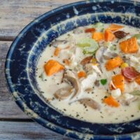 chicken and sweet potato chowder with bacon